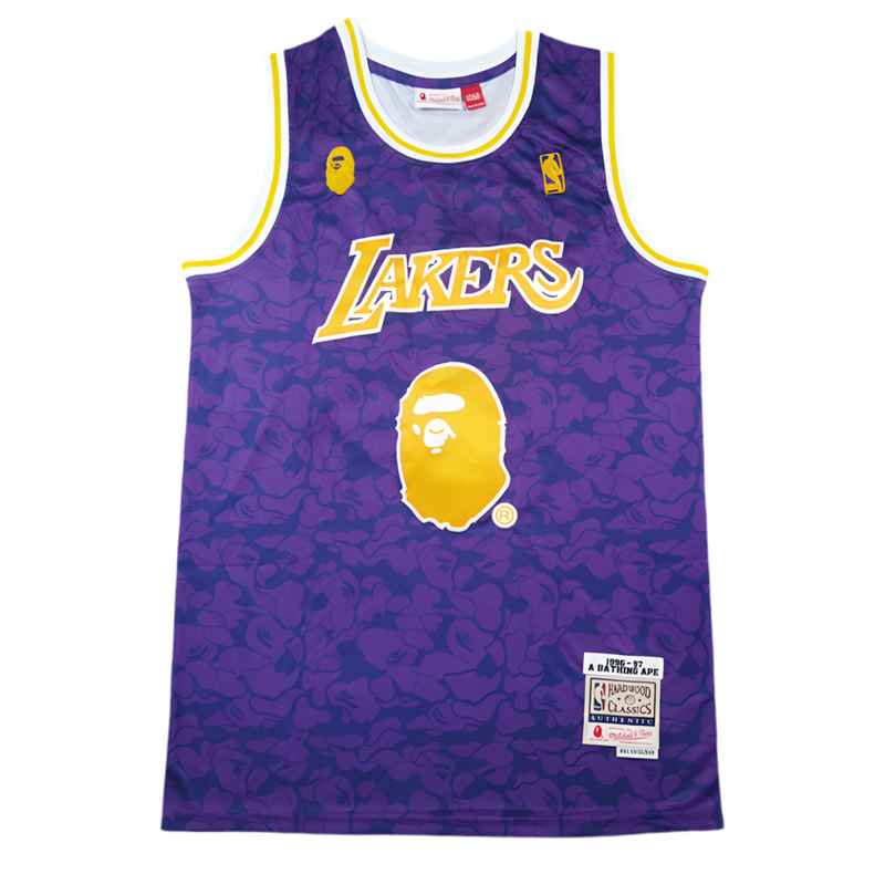 Jersey NBA BAPE x Mitchell & Ness Lakers ABC