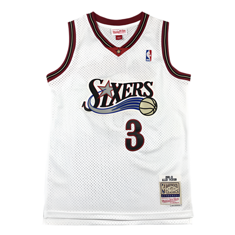 Jersey NBA Mitchell & Ness Philadelphia 76ers Road 2000-01 Allen Iverson braco