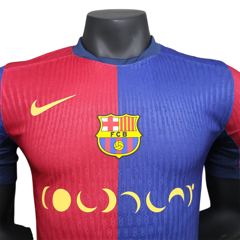 Camisola Barcelona 24/25 COLDPLAY - Masculina - Modelo Player - Azul