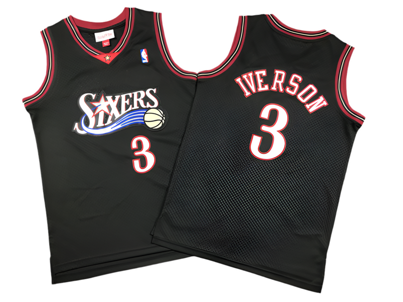 Jersey NBA Mitchell & Ness Philadelphia 76ers Road 2000-01 Allen Iverson preta