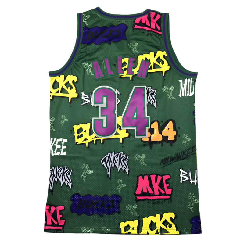 Jersey NBA Allen Milwaukee Bucks Mitchell & Ness 1996/97 Hardwood Classics Marble Swingman