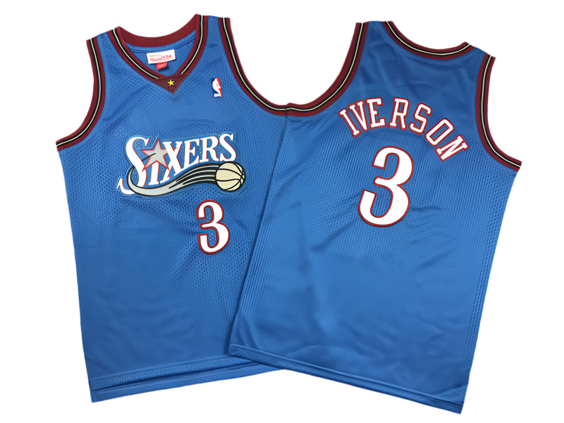 Jersey NBA Mitchell & Ness Philadelphia 76ers Road 2000-01 Allen Iverson Azul