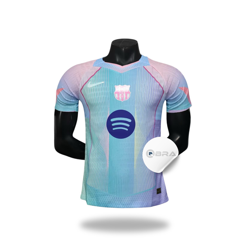 Camisola Barcelona Edição Especial 2025 rosa e azul