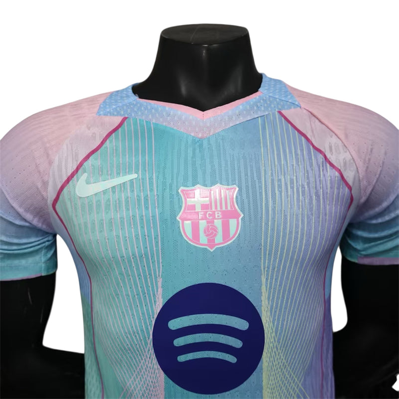 Camisola Barcelona Edição Especial 2025 rosa e azul