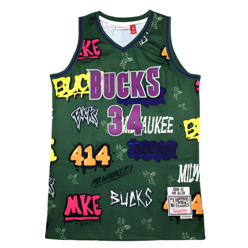 Jersey NBA Allen Milwaukee Bucks Mitchell & Ness 1996/97 Hardwood Classics Marble Swingman