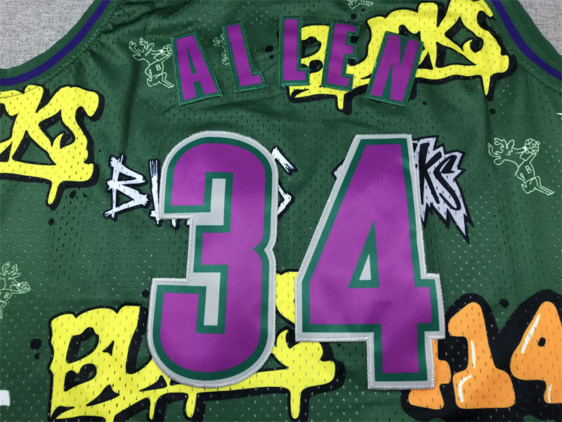 Jersey NBA Allen Milwaukee Bucks Mitchell & Ness 1996/97 Hardwood Classics Marble Swingman