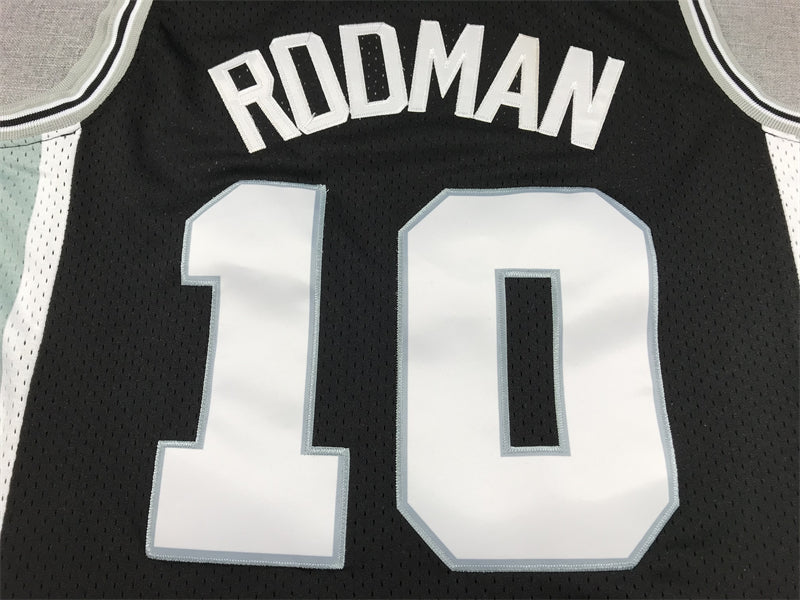 Jersey NBA Men's Mitchell & Ness Dennis Rodman Black San Antonio Spurs 2001/02 Hardwood Classics Swingman