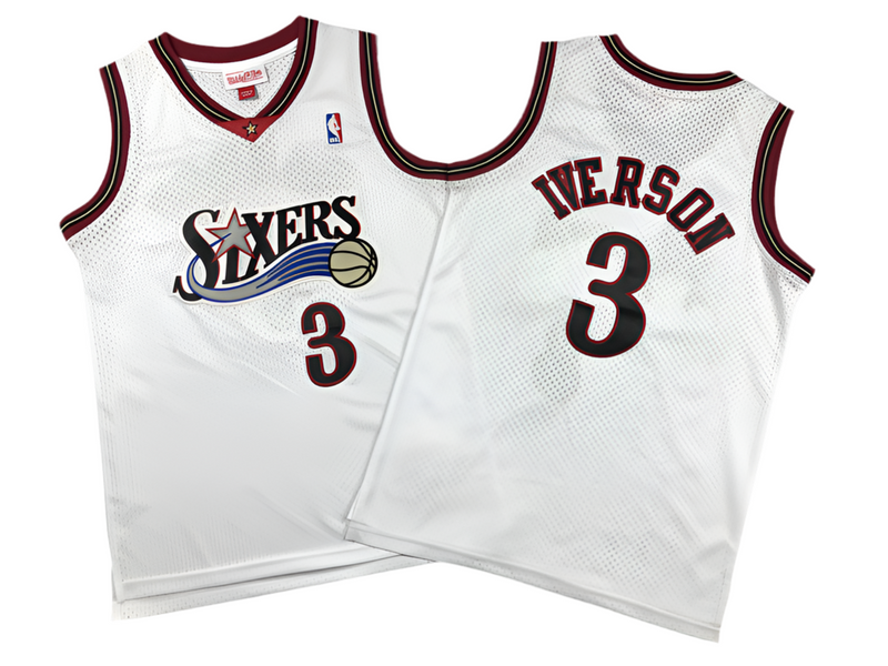 Jersey NBA Mitchell & Ness Philadelphia 76ers Road 2000-01 Allen Iverson braco