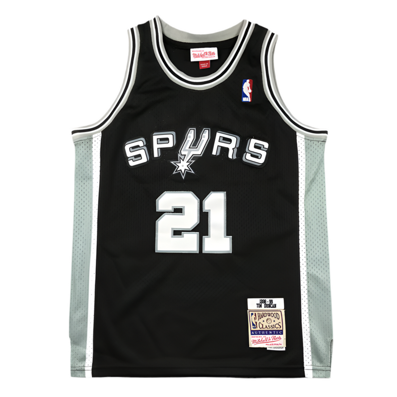 Jersey NBA Tim Duncan San Antonio Spurs Hardwood Classics 1998-99 Authentic preto