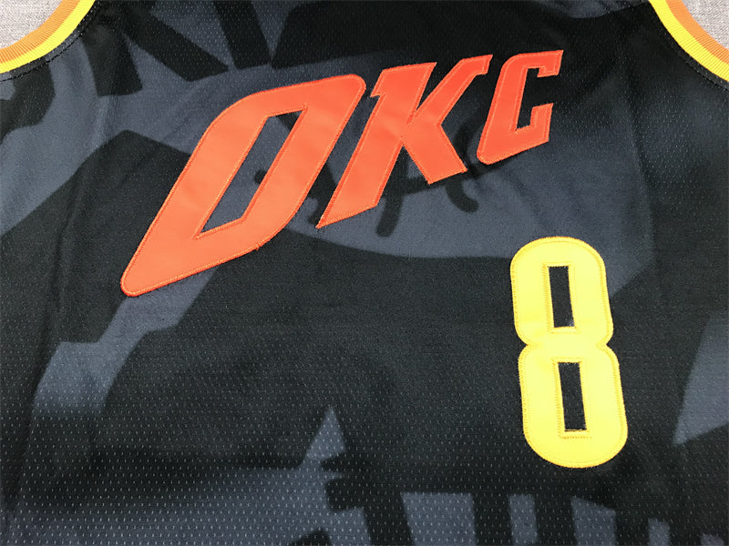 Jarsey NBA Oklahoma Thunder jordan edition shai Preta