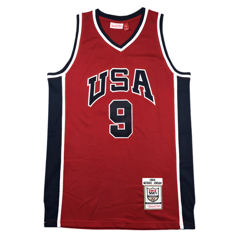 Jersey NBA Michael Jordan USA Basketball Mitchell & Ness 1984 retro Vermelho