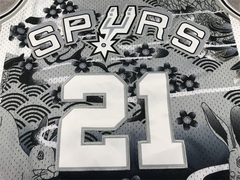 Jersey NBA Tim Duncan 21 San Antonio Spurs 1998-99 Mitchell and Ness Swingman Asian Heritage