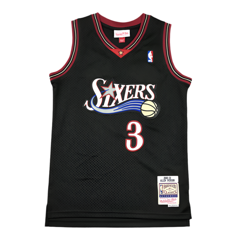 Jersey NBA Mitchell & Ness Philadelphia 76ers Road 2000-01 Allen Iverson preta