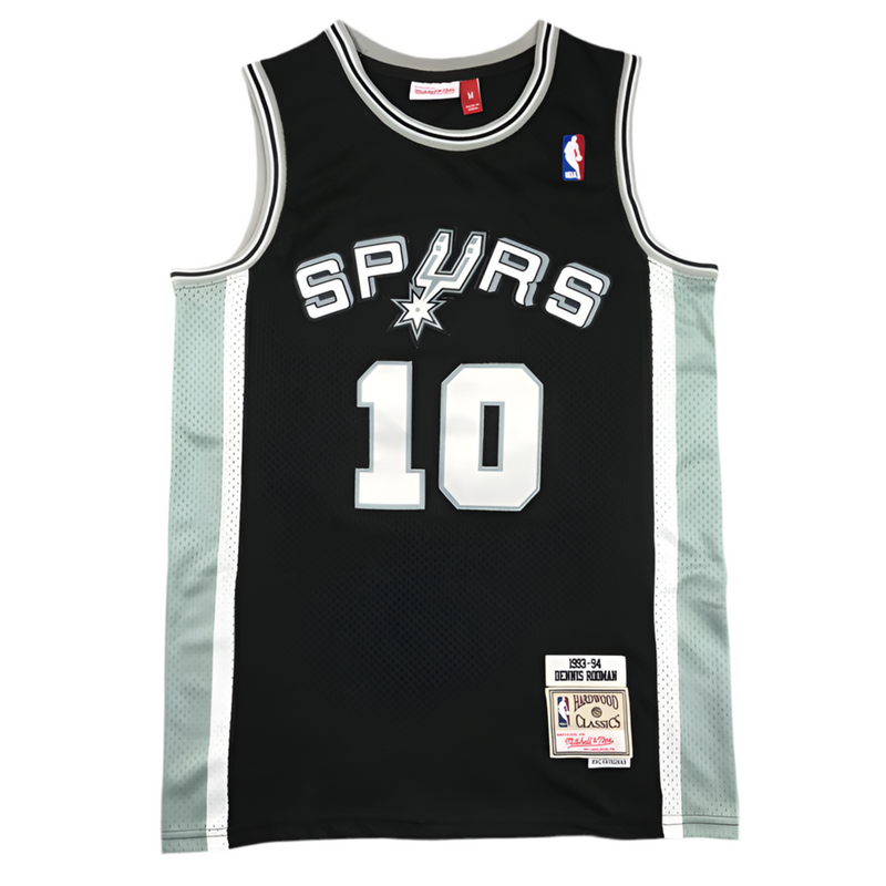 Jersey NBA Men's Mitchell & Ness Dennis Rodman Black San Antonio Spurs 2001/02 Hardwood Classics Swingman